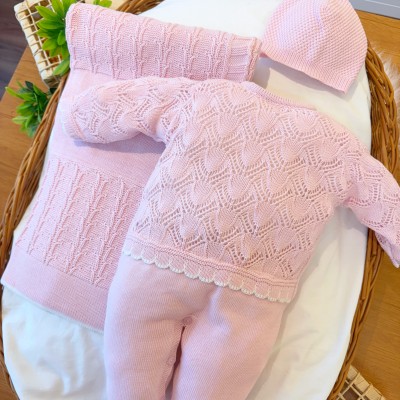Saída de Maternidade 3 Peças Majestade - Rosa